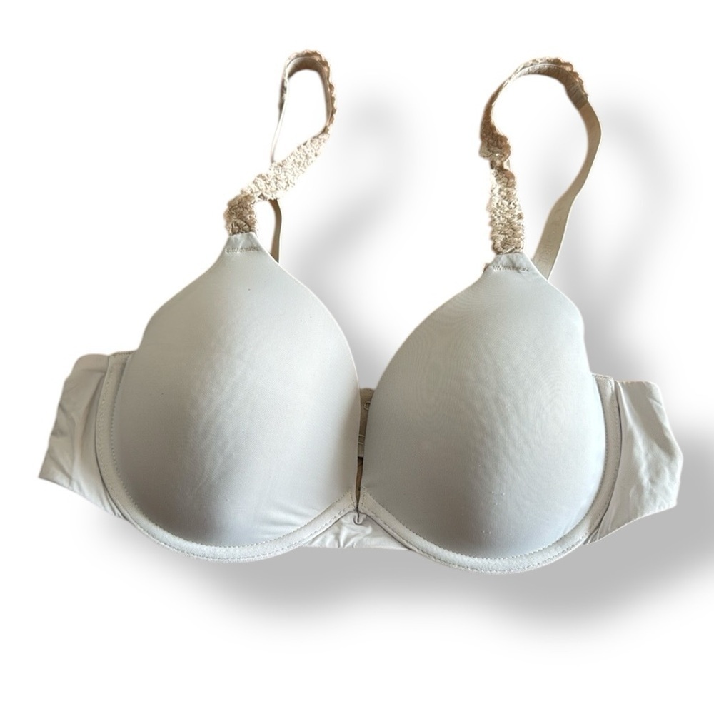 NATORI 32C Pure luxe plunge tshirt bra 731080 nude beige light color
